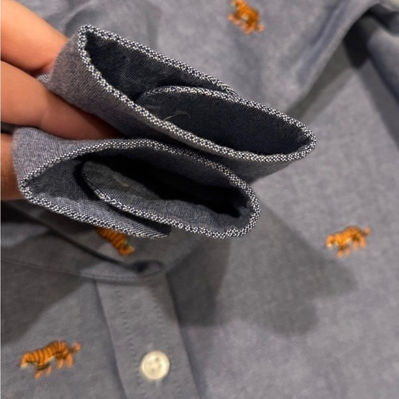 Janie and Jack Boys Tiger Embroidered Oxford Shirt - Picture 11 of 12